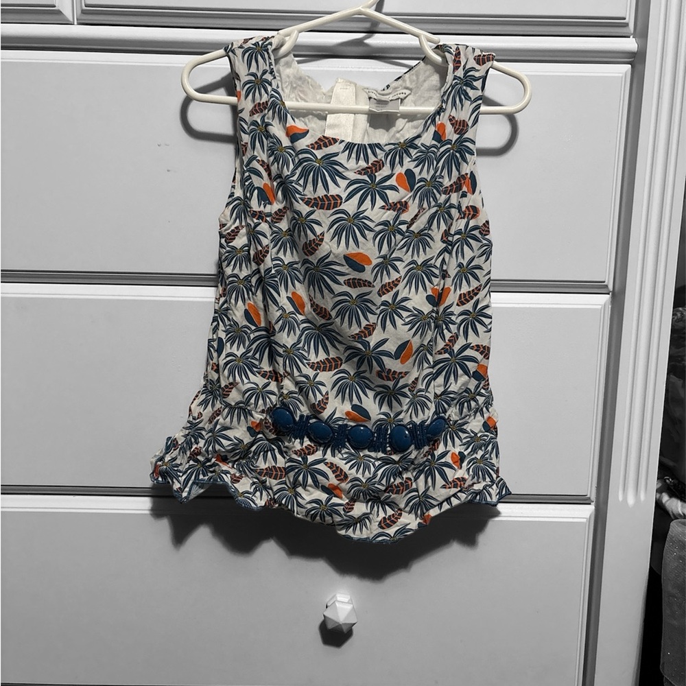 Little Marc Jacobs Palm Print Beaded Sleeveless Blouse size 8